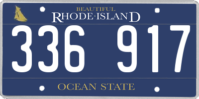 RI license plate 336917