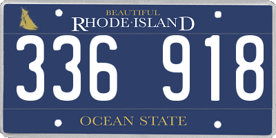 RI license plate 336918