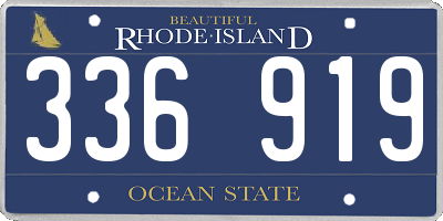 RI license plate 336919