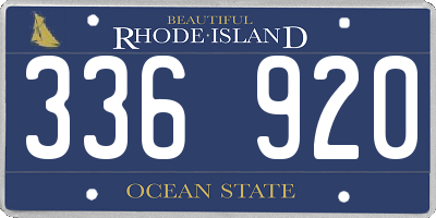 RI license plate 336920