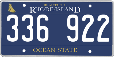 RI license plate 336922