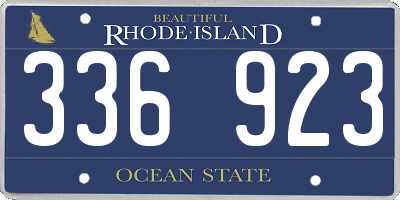 RI license plate 336923