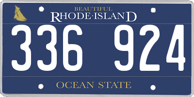 RI license plate 336924