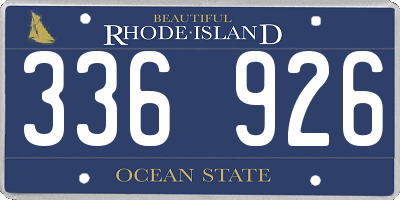 RI license plate 336926