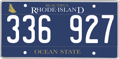 RI license plate 336927