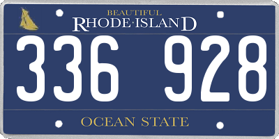 RI license plate 336928