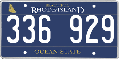RI license plate 336929