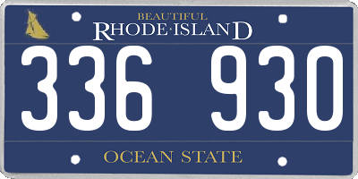 RI license plate 336930