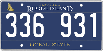 RI license plate 336931
