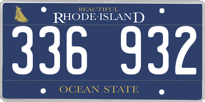 RI license plate 336932