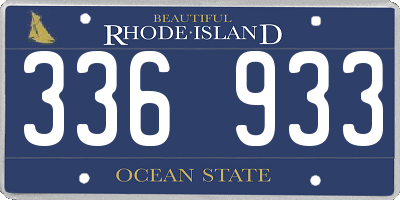 RI license plate 336933