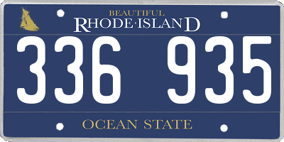 RI license plate 336935