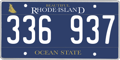 RI license plate 336937