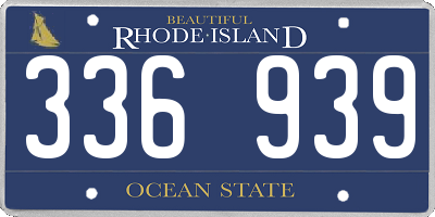 RI license plate 336939