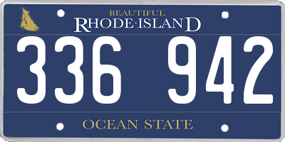 RI license plate 336942