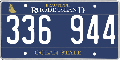 RI license plate 336944
