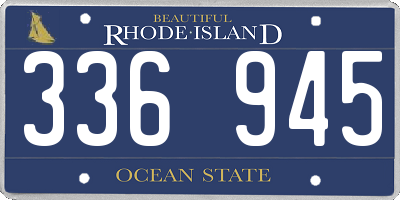RI license plate 336945
