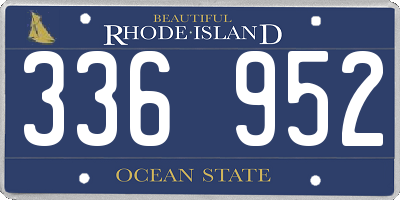 RI license plate 336952
