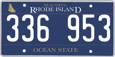 RI license plate 336953