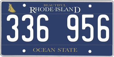 RI license plate 336956