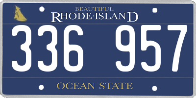 RI license plate 336957