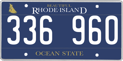 RI license plate 336960