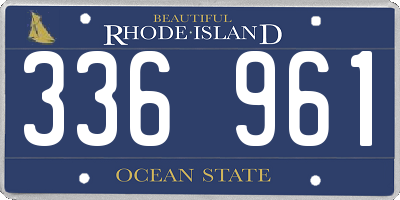 RI license plate 336961