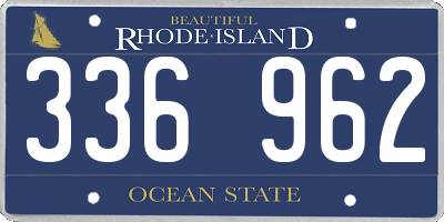 RI license plate 336962