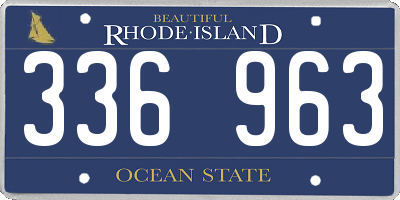 RI license plate 336963