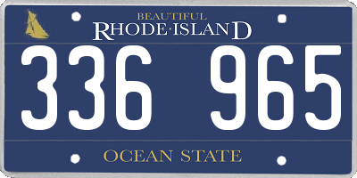 RI license plate 336965