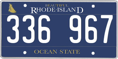 RI license plate 336967