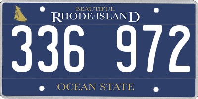 RI license plate 336972