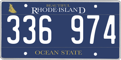 RI license plate 336974