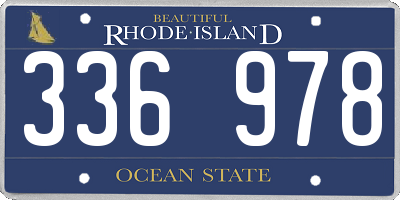 RI license plate 336978
