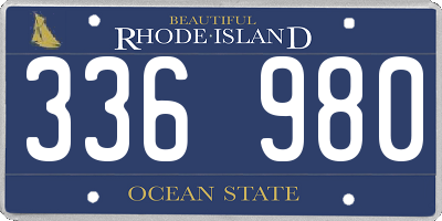 RI license plate 336980