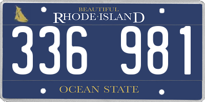 RI license plate 336981