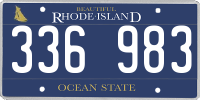 RI license plate 336983