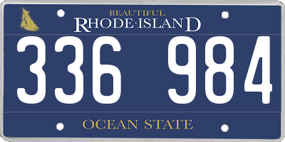 RI license plate 336984
