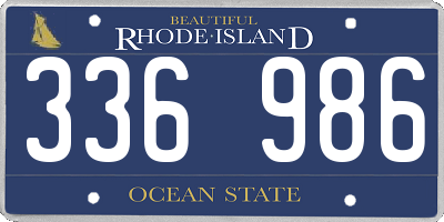 RI license plate 336986