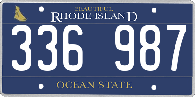 RI license plate 336987