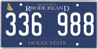 RI license plate 336988