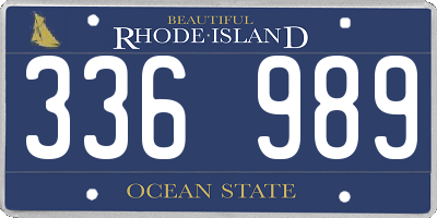 RI license plate 336989
