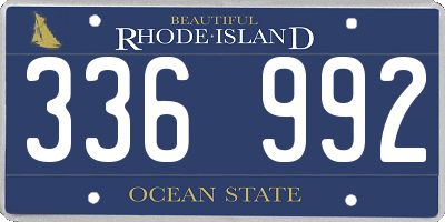 RI license plate 336992