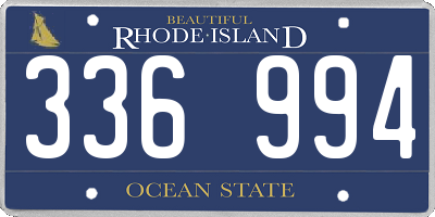 RI license plate 336994