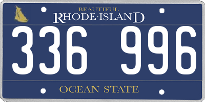 RI license plate 336996