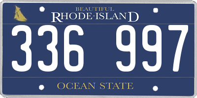 RI license plate 336997