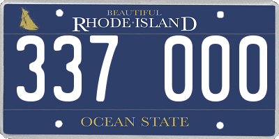 RI license plate 337000