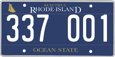 RI license plate 337001
