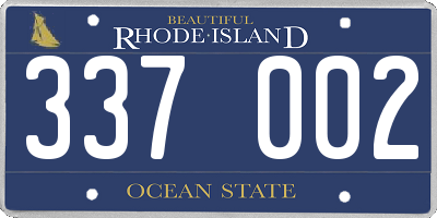 RI license plate 337002