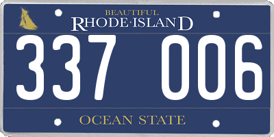 RI license plate 337006